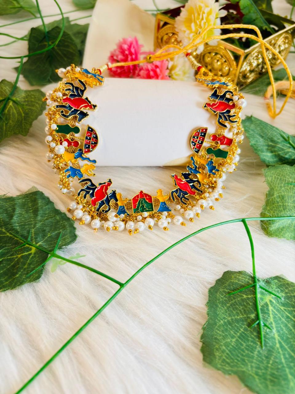 Untold Story- Gold Plated Meenakari Necklace