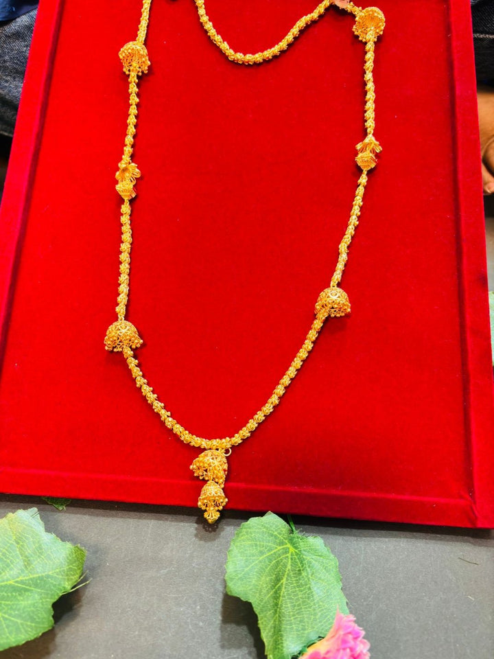 Jhumka Attached Gold Plated Necklace Set