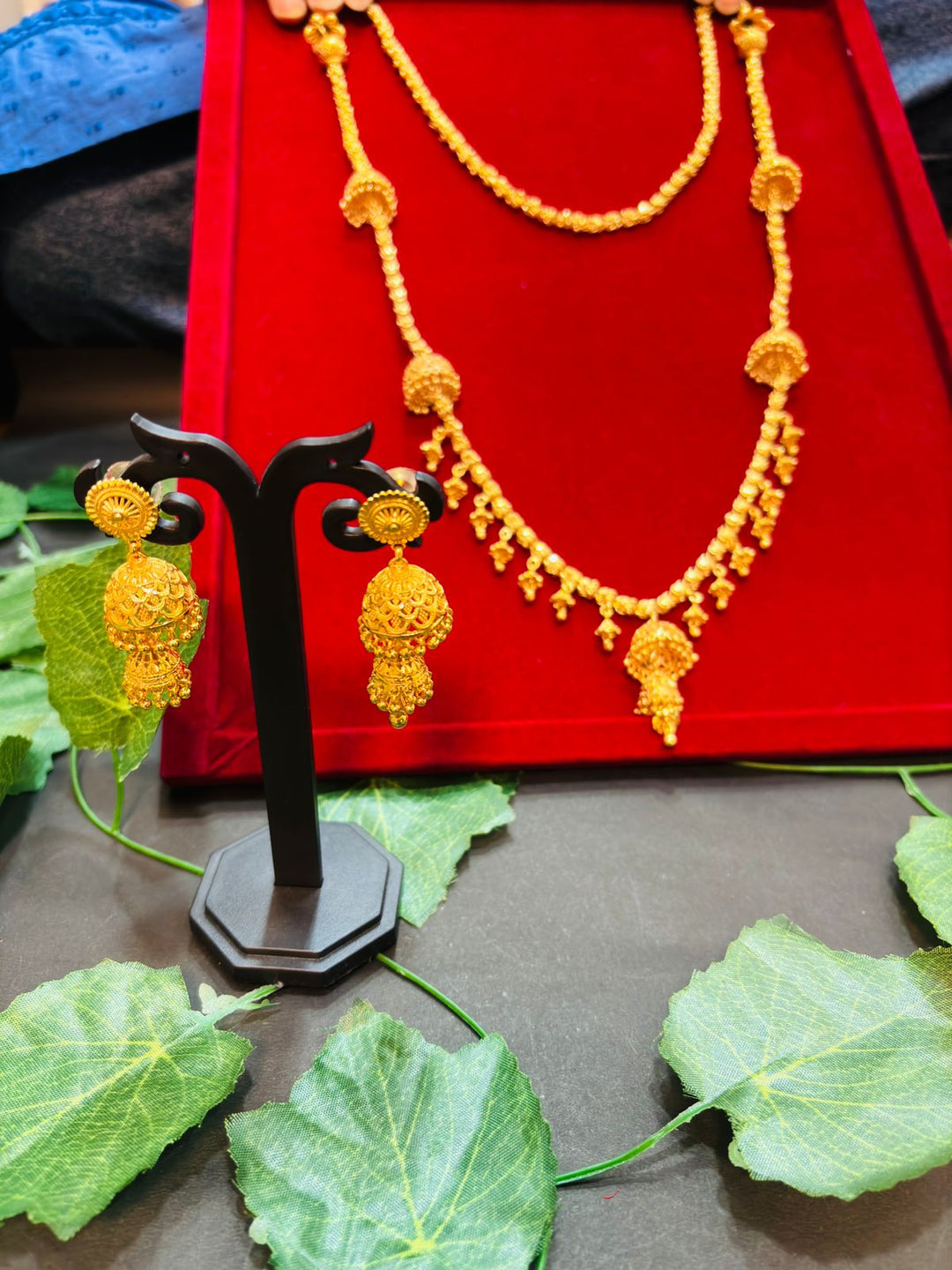 New Style - Jhumka Golden Plated Necklace Set