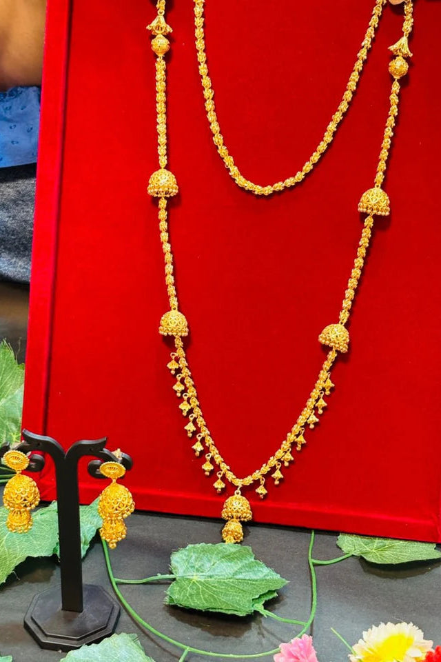 New Style - Jhumka Golden Plated Necklace Set