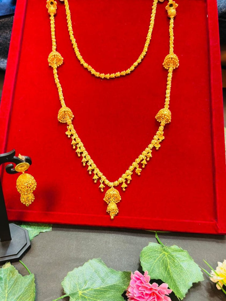 New Style - Jhumka Golden Plated Necklace Set