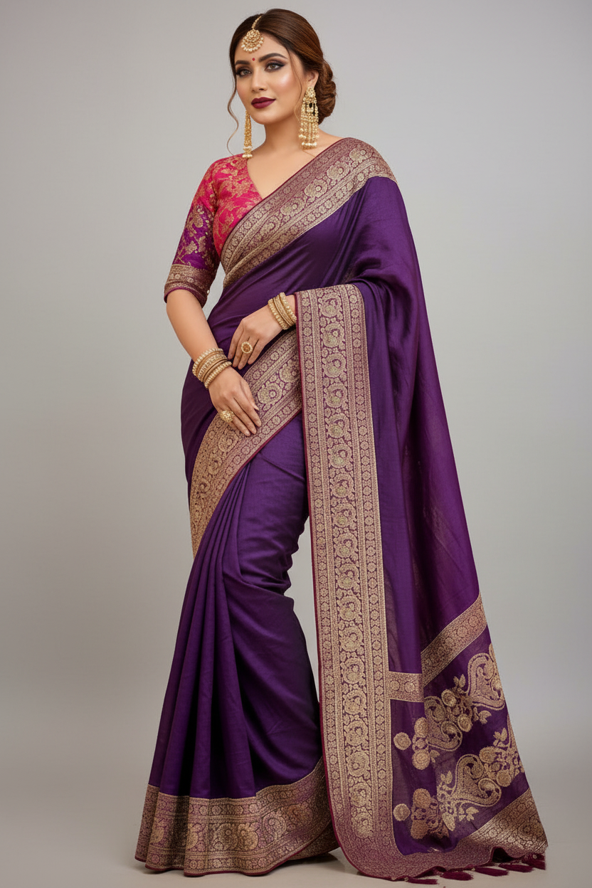 Think Bright - Designer  Banarasi Dola Silk Saree