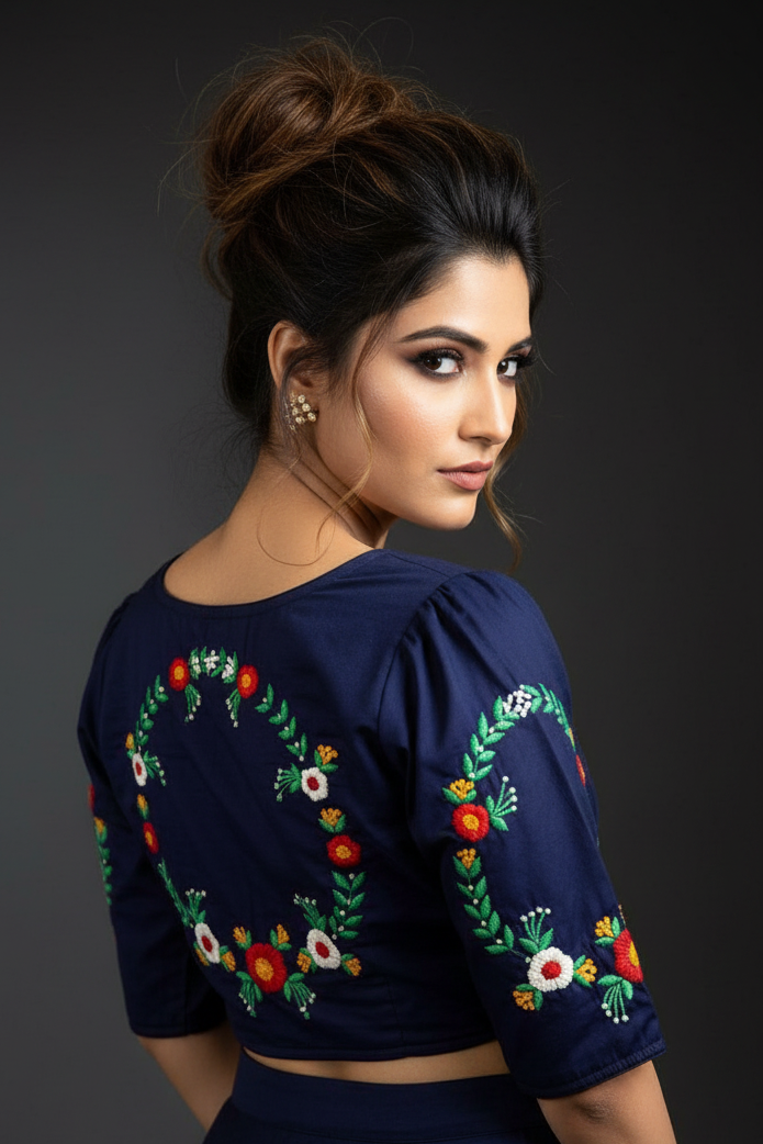 Blue Beauty Designer Cotton Blouse