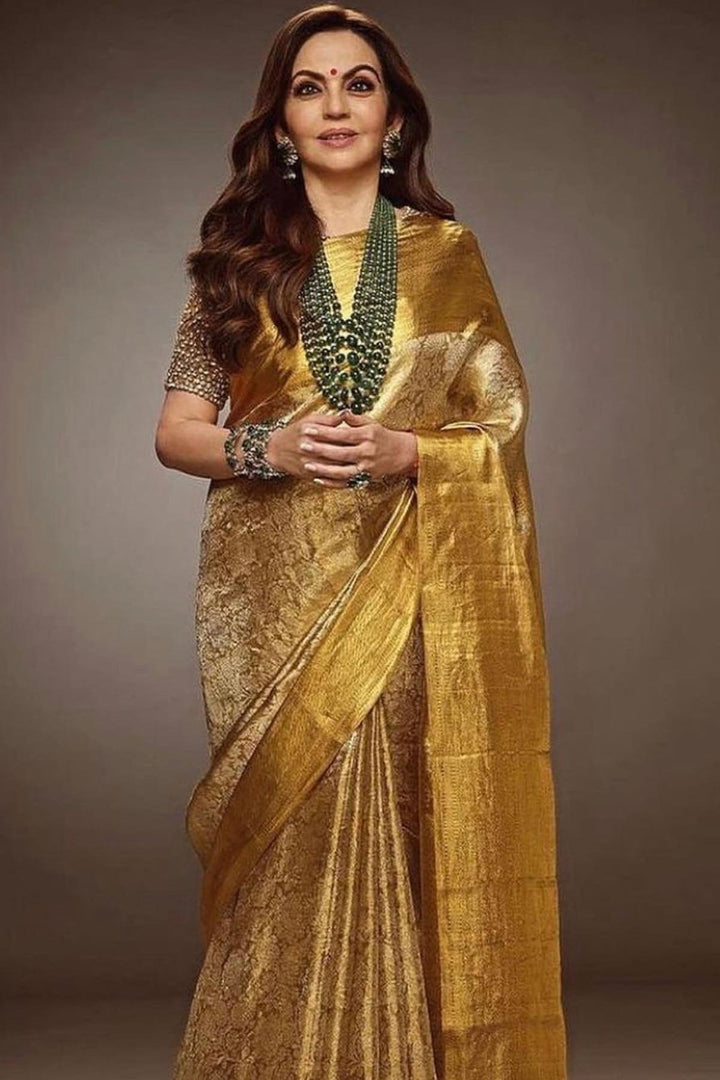 Nita Ambani Inspired Tissue Silk Saree