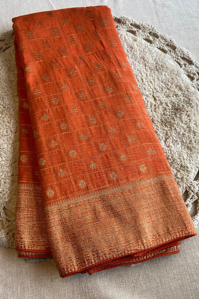 Little Brighter Banarasi Khaddi Crush Silk Saree