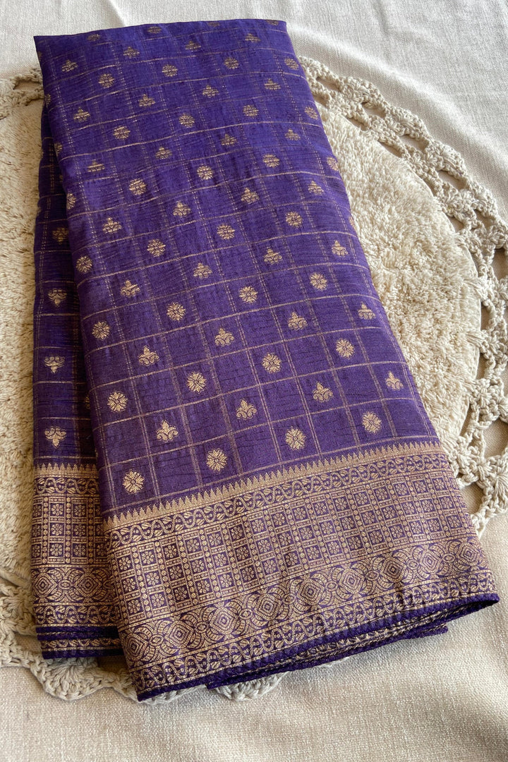 Little Brighter Banarasi Khaddi Crush Silk Saree