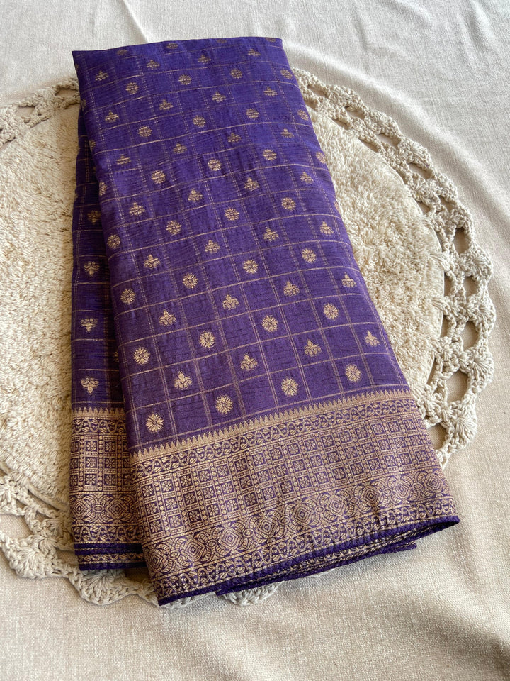 Little Brighter Banarasi Khaddi Crush Silk Saree