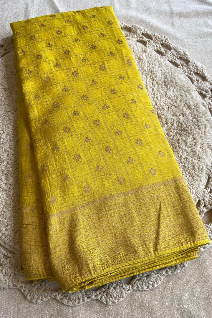 Little Brighter Banarasi Khaddi Crush Silk Saree