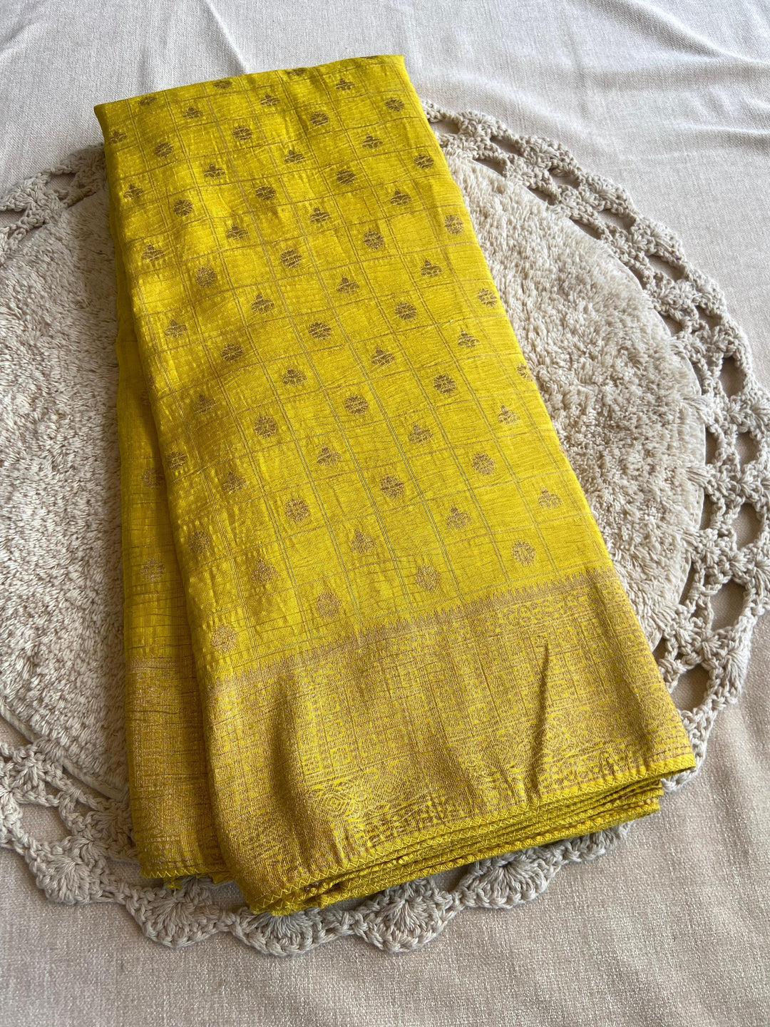 Little Brighter Banarasi Khaddi Crush Silk Saree