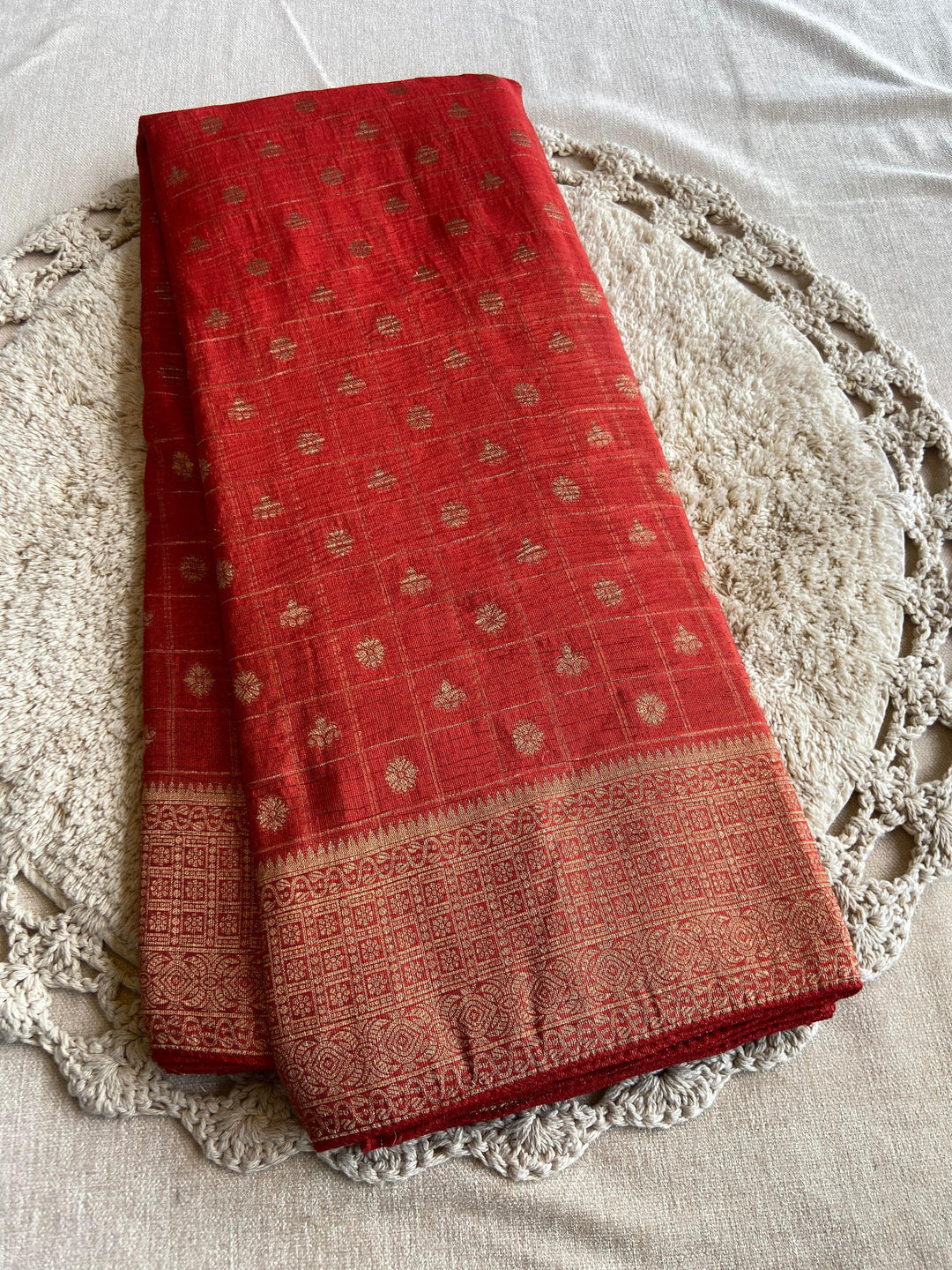 Little Brighter Banarasi Khaddi Crush Silk Saree