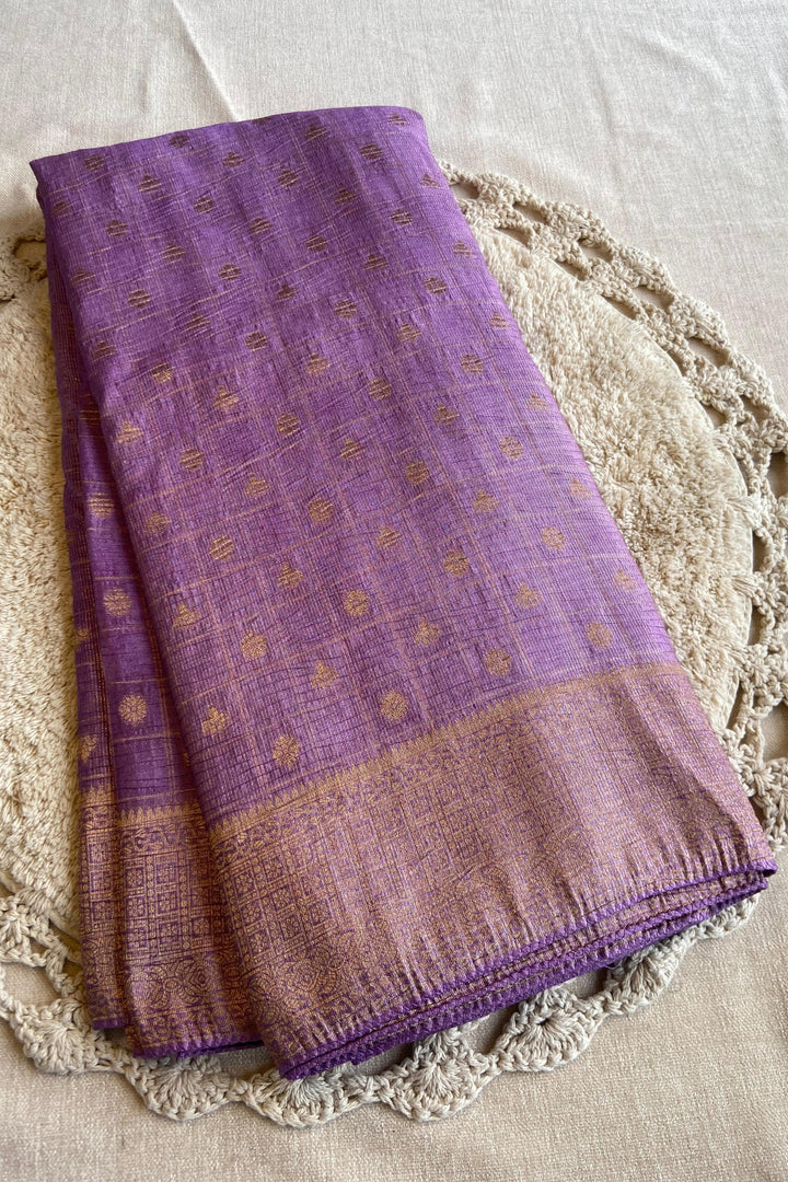 Little Brighter Banarasi Khaddi Crush Silk Saree