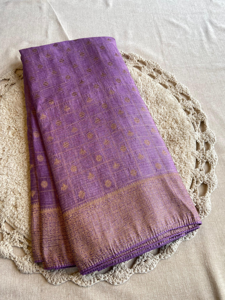 Little Brighter Banarasi Khaddi Crush Silk Saree