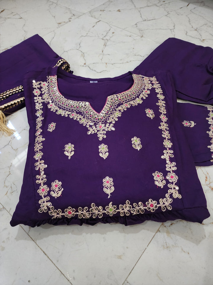 Purple Festival  Rayon Kurti Set