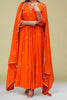 Orange Festival Rayon Kurti Set