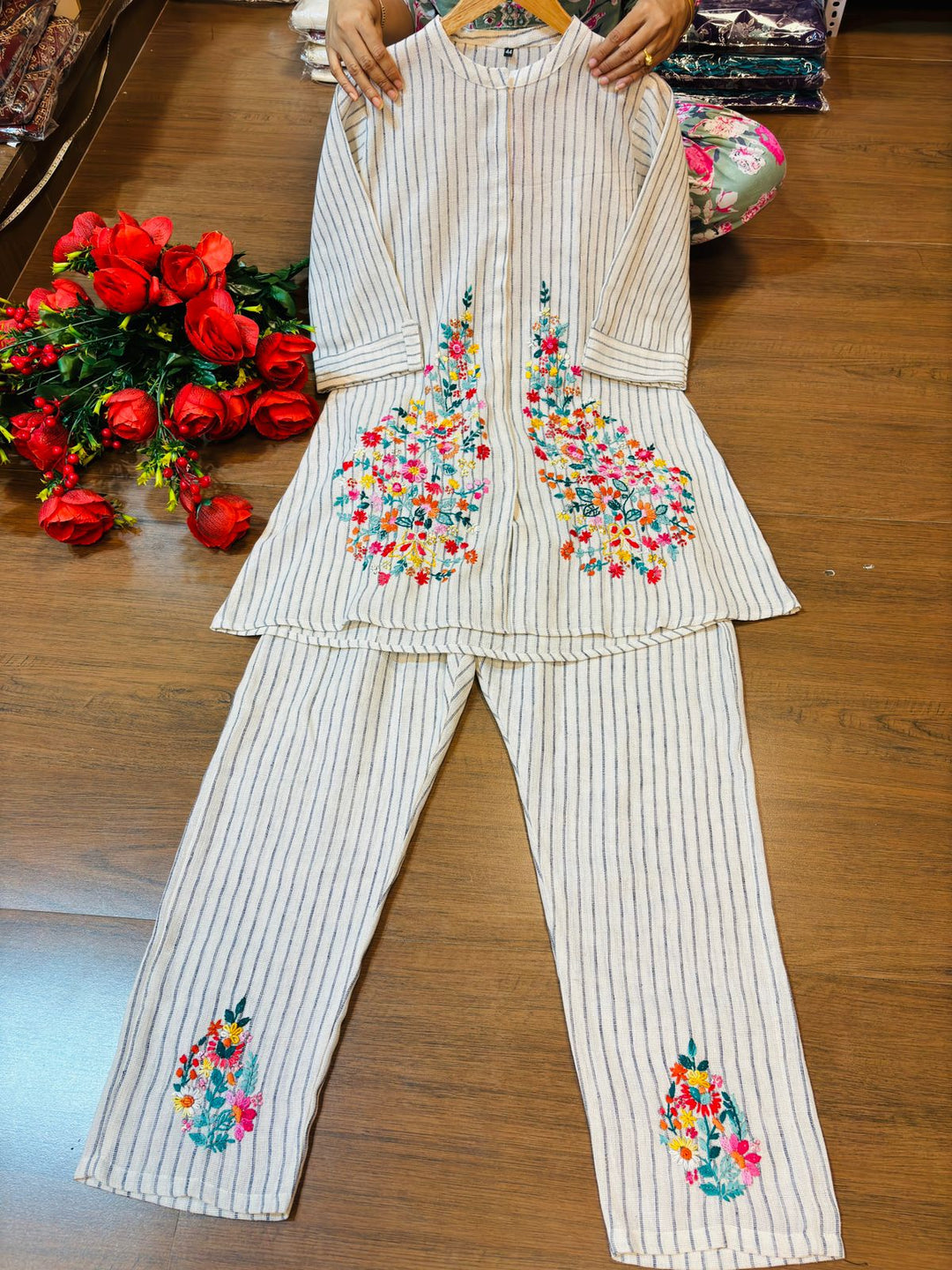 Cute Matching Handloom Linen Coord Set