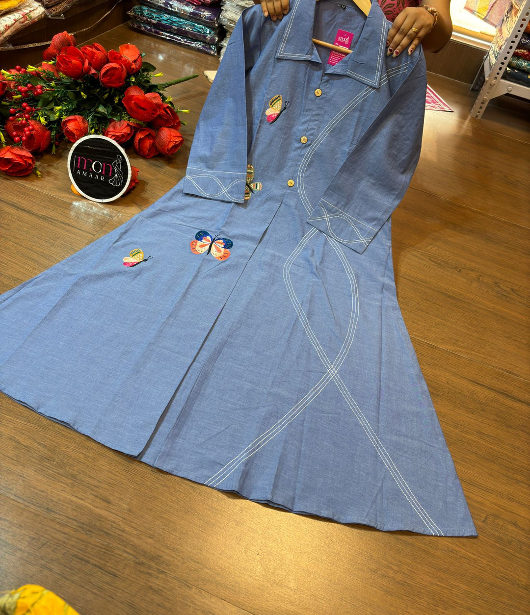 Pretty Butterfly Cotton One Piece Dress