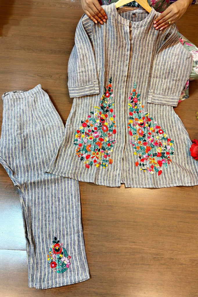 Cute Matching Handloom Linen Coord Set