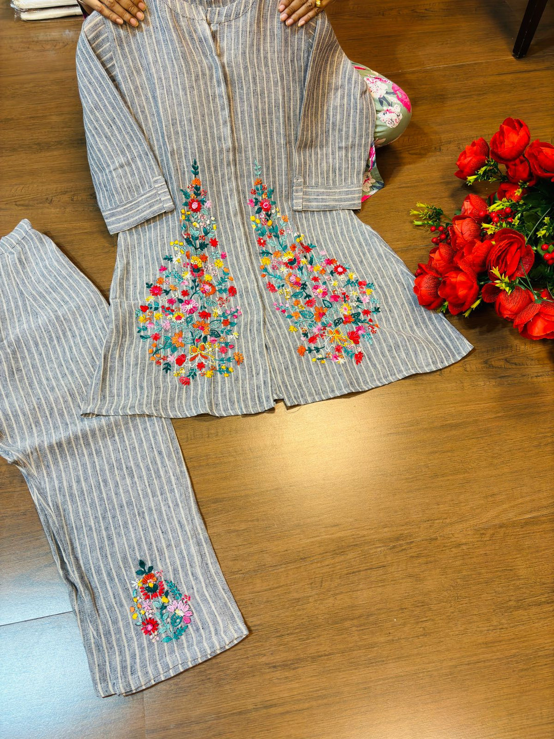 Cute Matching Handloom Linen Coord Set