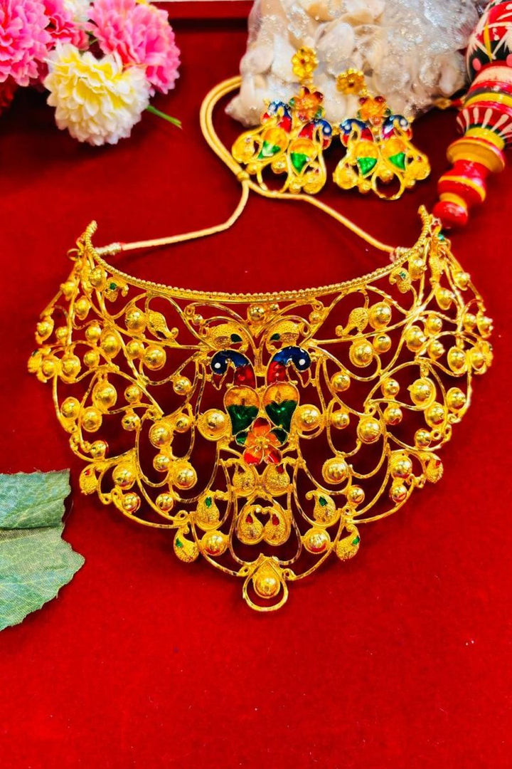 Shrine Gold Plated Meenakari Bridal Choker Collection