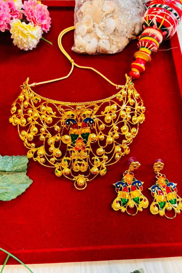 Shrine Gold Plated Meenakari Bridal Choker Collection