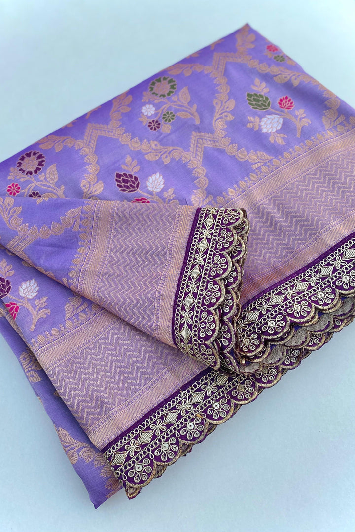 Lavender Glory Fancy Silk Saree