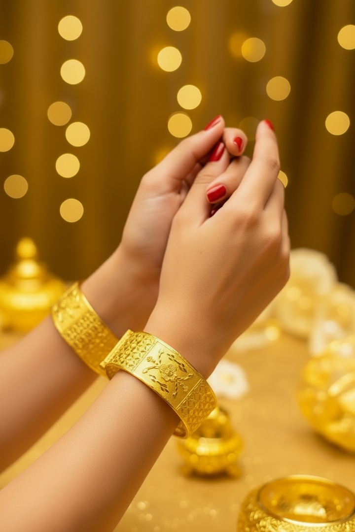 Panchakanya Bridal Gold Plated Chur Set