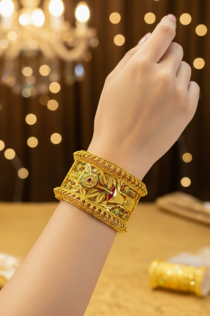 Vasudhara Bridal Meenakari Gold Plated Chur