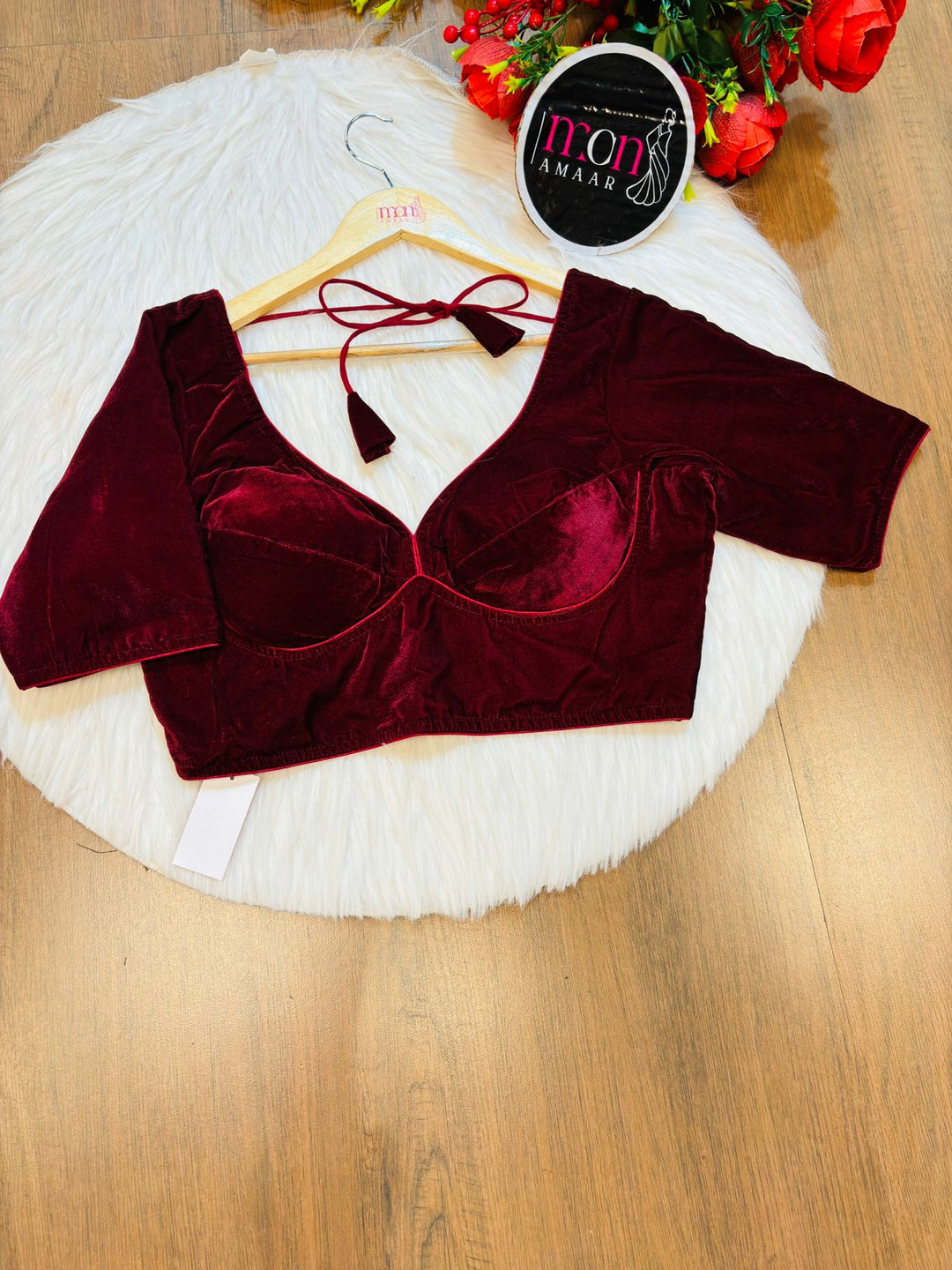 Season Of Velvet- Designer Blouse (Maroon)