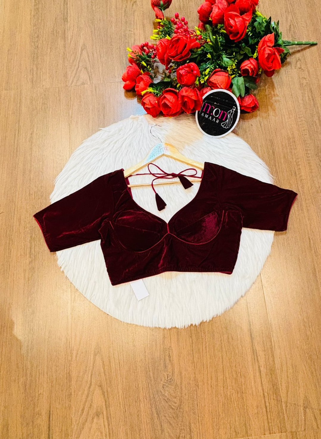 Season Of Velvet- Designer Blouse (Maroon)