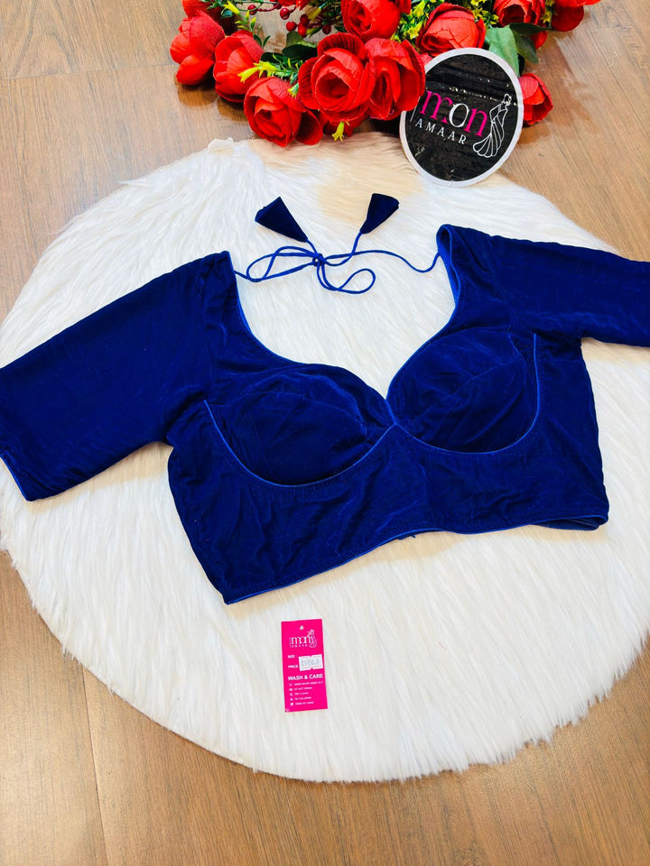 Season Of Velvet- Designer Blouse (BLUE)