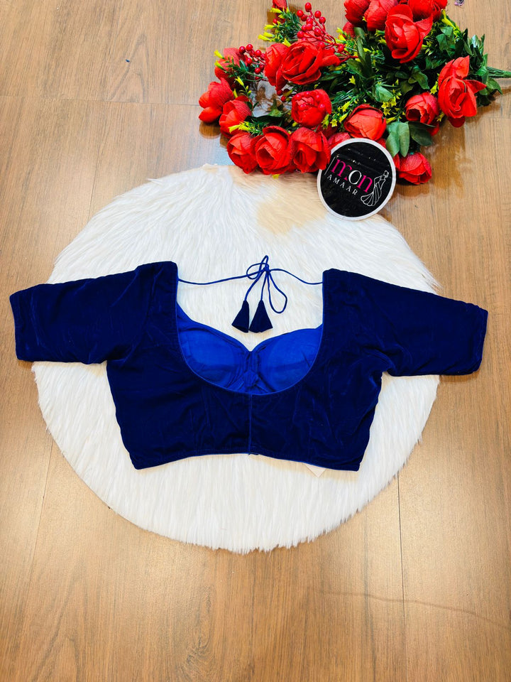 Season Of Velvet- Designer Blouse (BLUE)