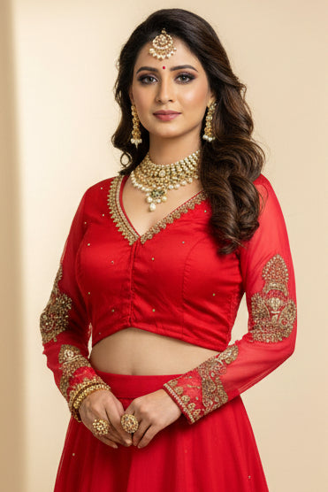 Red Bridal Blouse