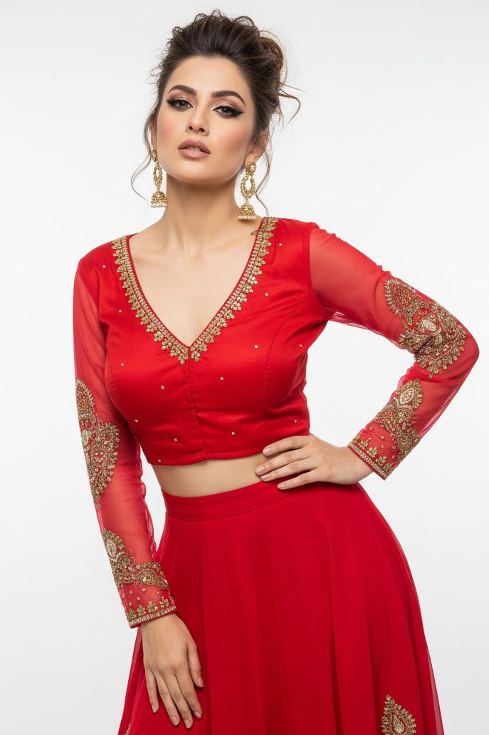 Red Bridal Blouse