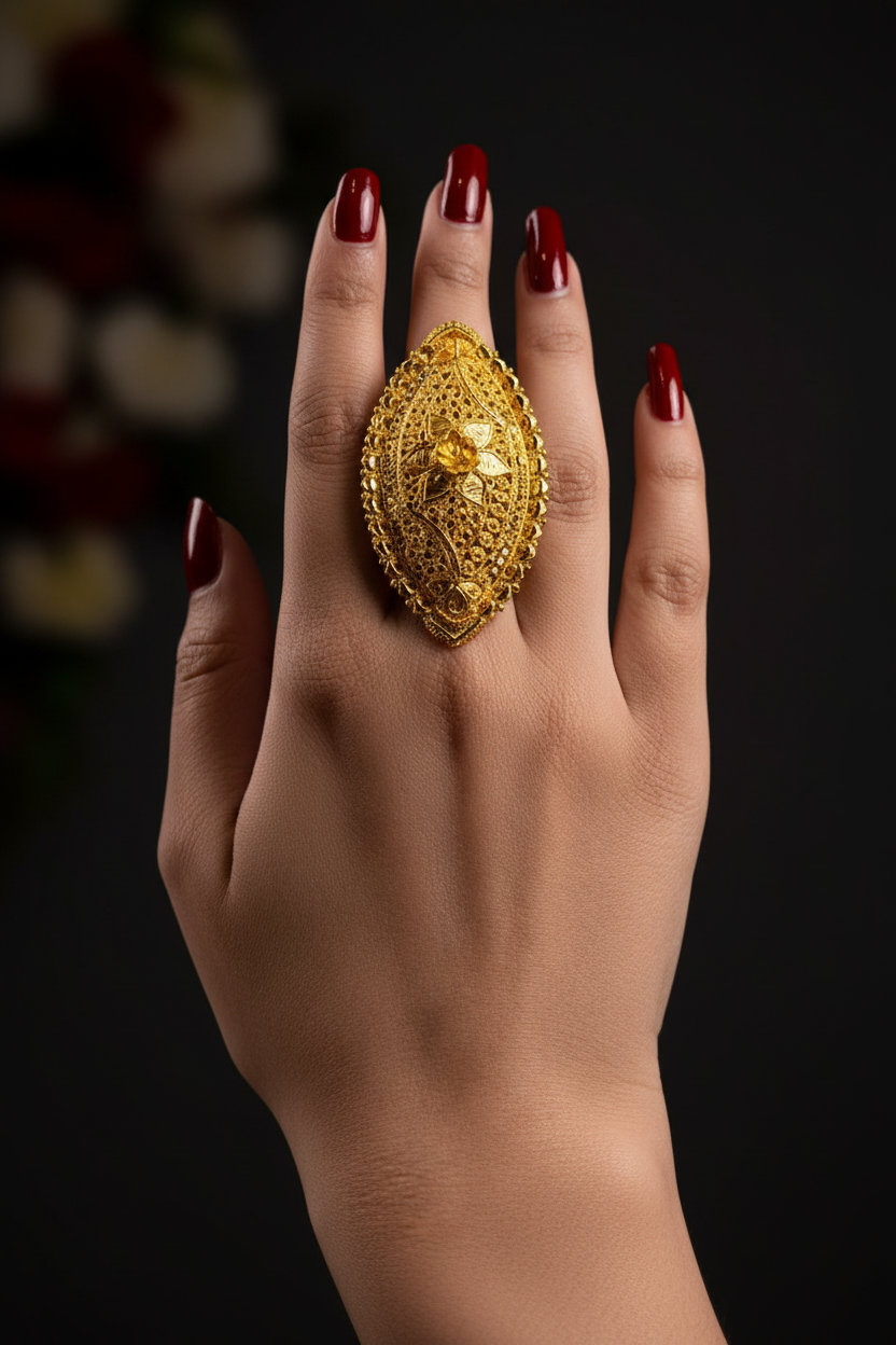 Prominent Gold Plated Ring