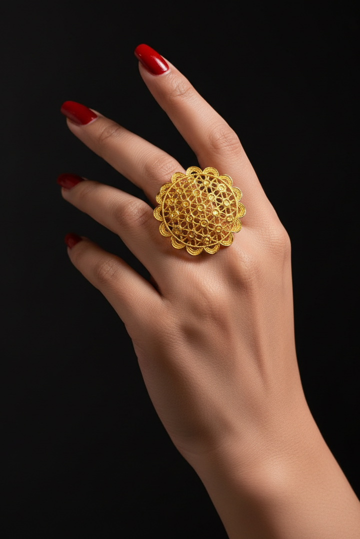 Ancient Moon Gold Plated Ring