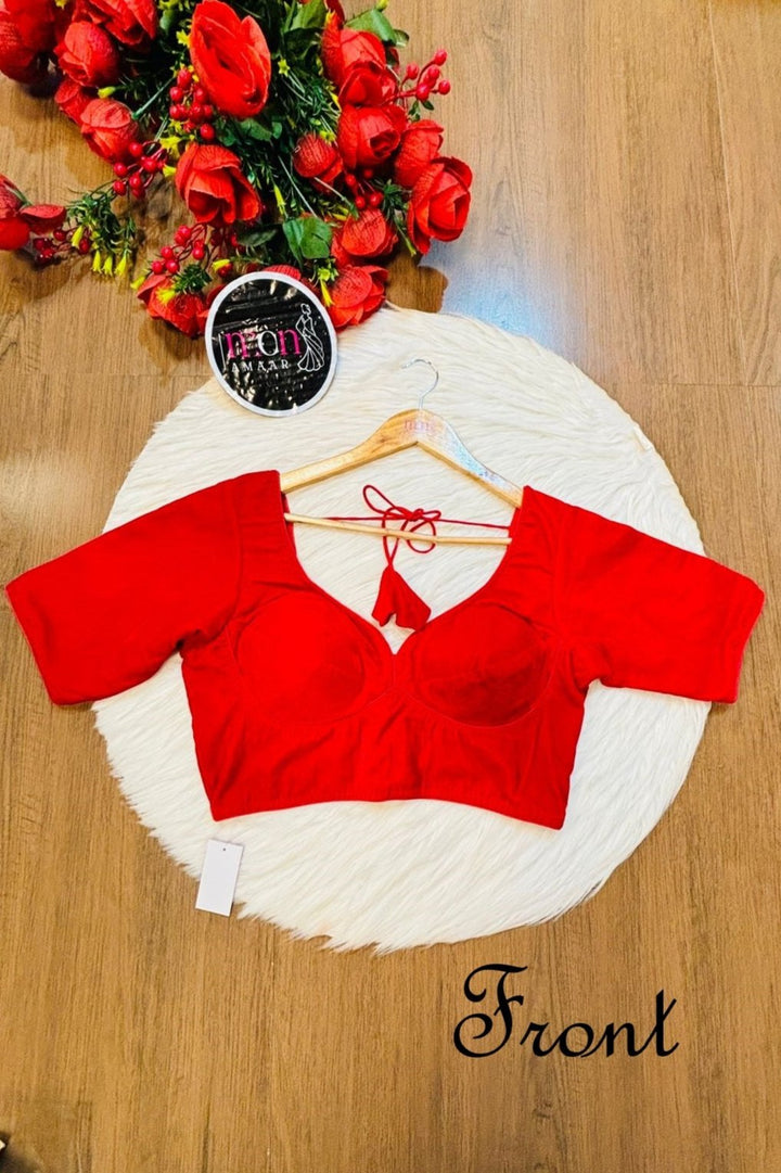 Season Of Velvet- Designer Blouse [Red]