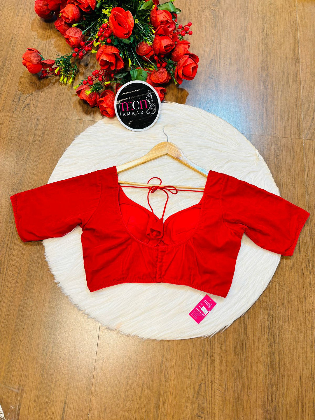 Season Of Velvet- Designer Blouse [Red]