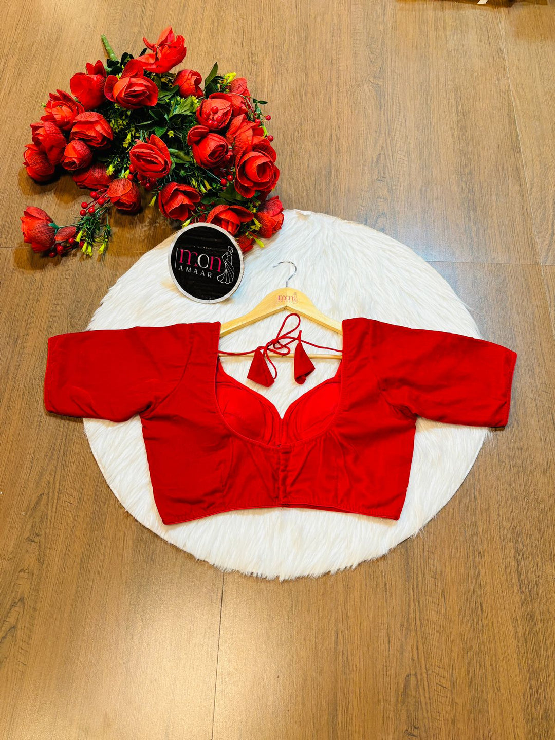 Season Of Velvet- Designer Blouse [Red]