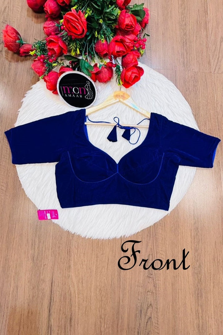 Season Of Velvet- Designer Blouse (BLUE)