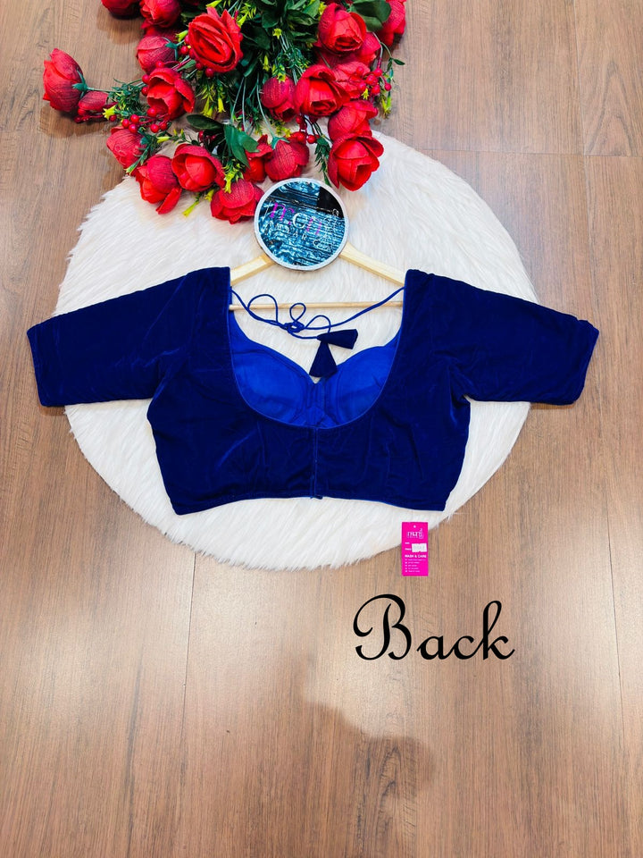 Season Of Velvet- Designer Blouse (BLUE)