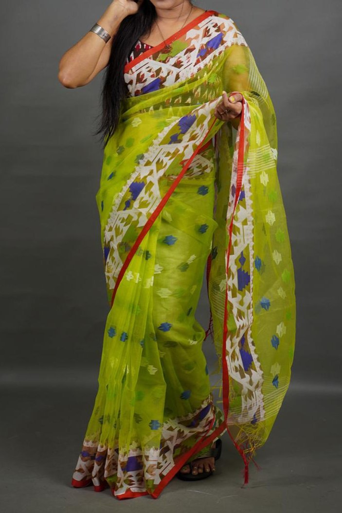 Resham tan Zari Jamdani Saree