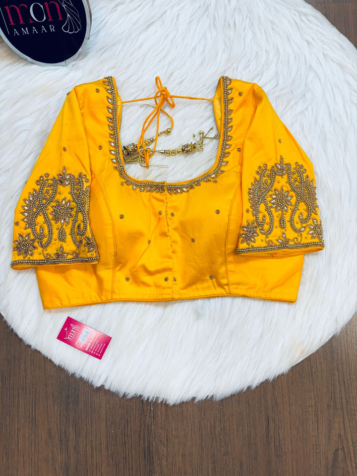 Crackling Flames -Designer Blouse With Maggam Hand work