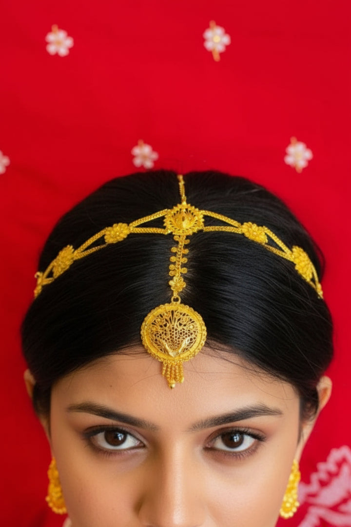 Prakitri-Gold Plated Matha Patti (Maang Tikka)