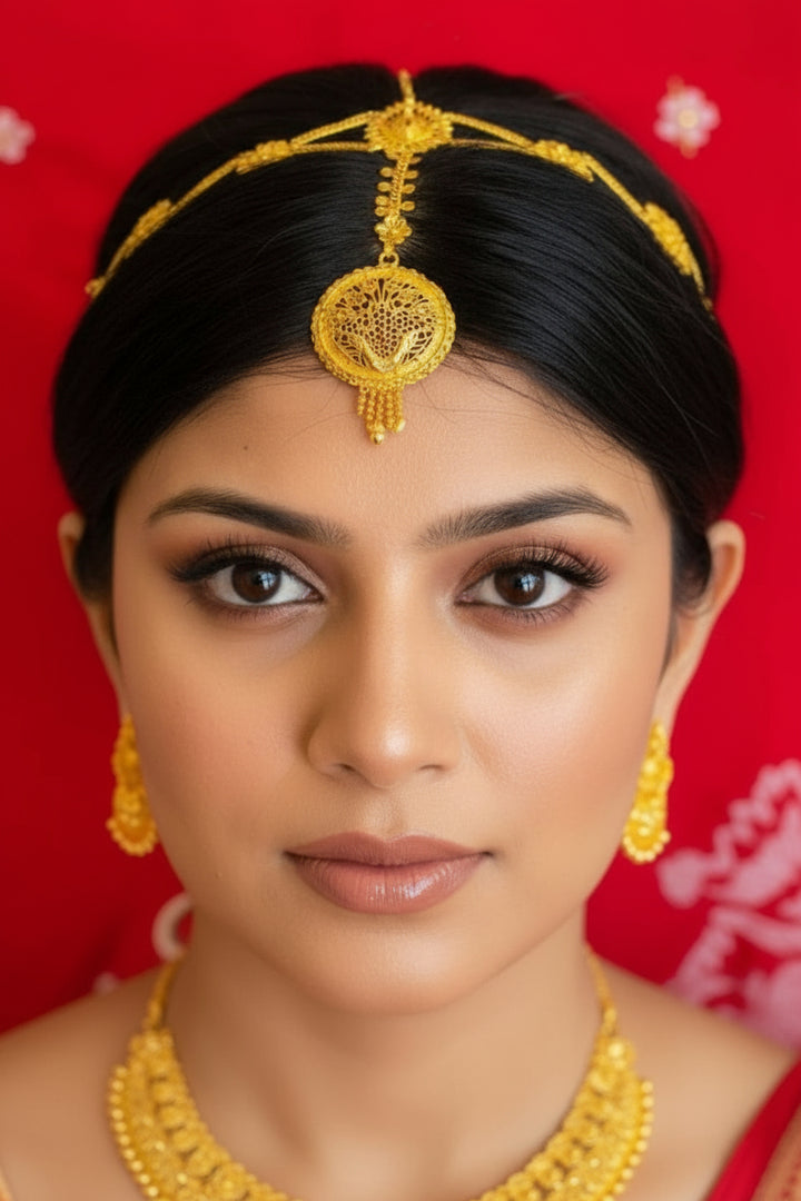 Prakitri-Gold Plated Matha Patti (Maang Tikka)