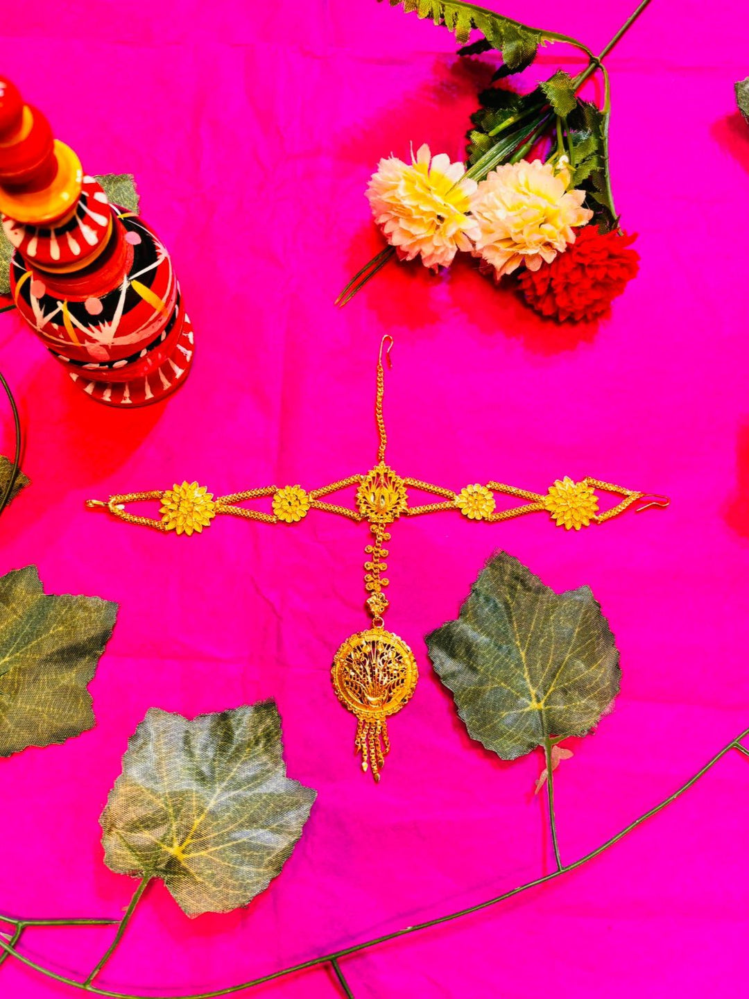 Prakitri-Gold Plated Matha Patti (Maang Tikka)