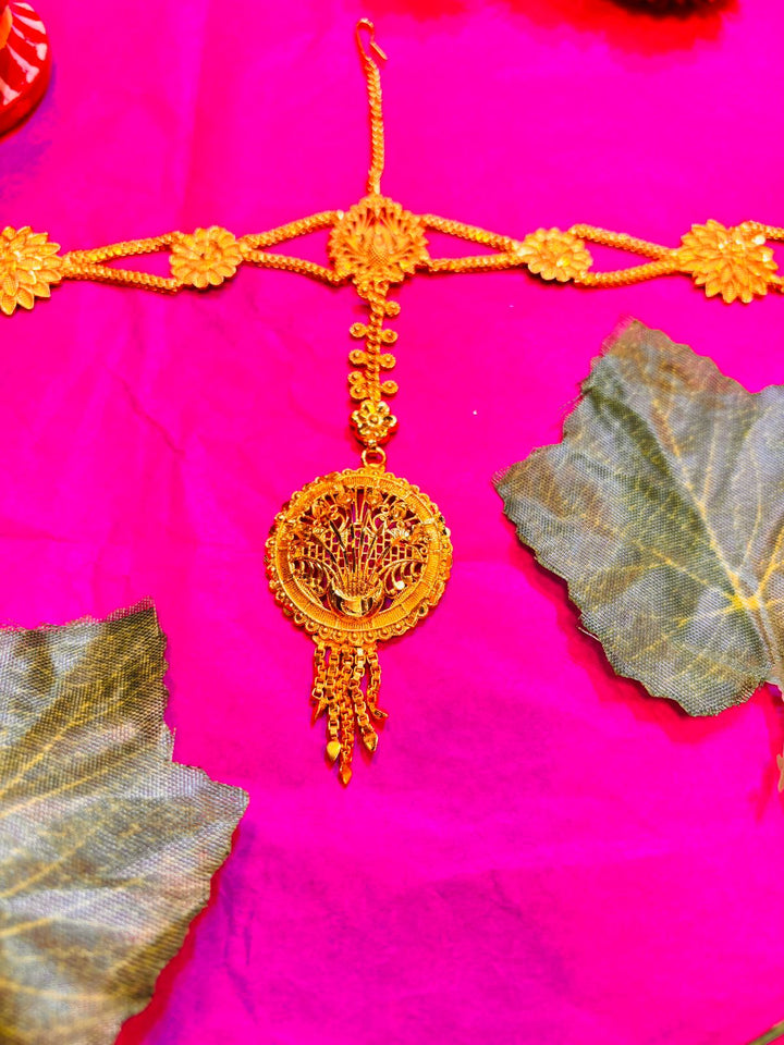 Prakitri-Gold Plated Matha Patti (Maang Tikka)