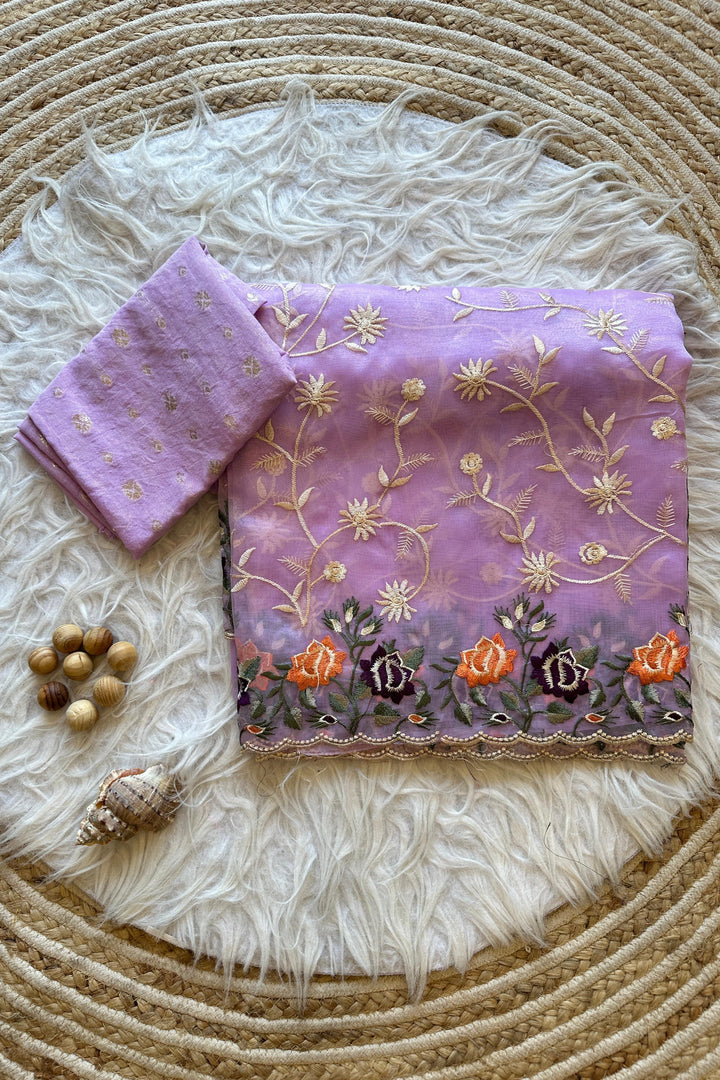 Floral Saga- A Designer Organza Saree