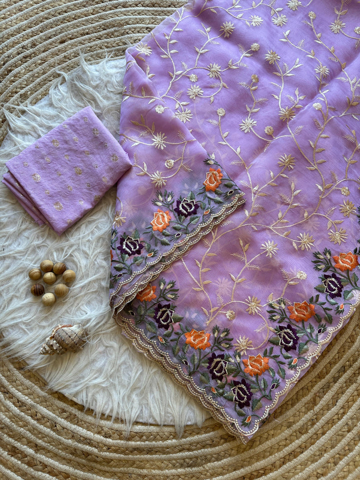 Floral Saga- A Designer Organza Saree