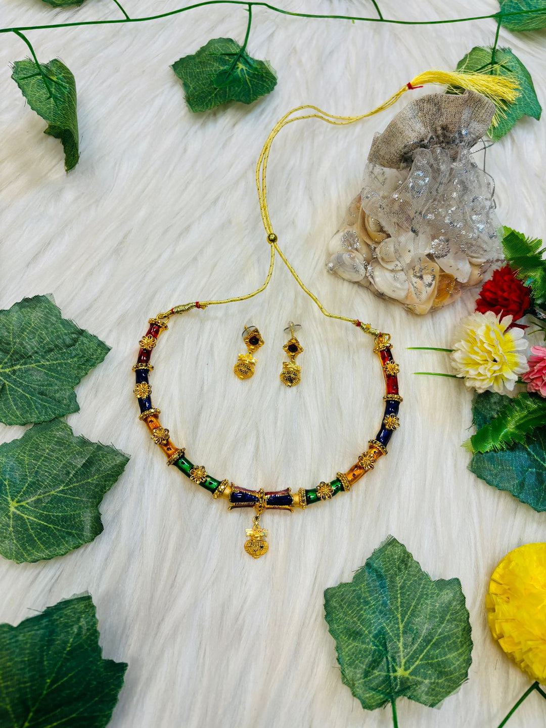 Camelia- Gold Plated Necklace Set