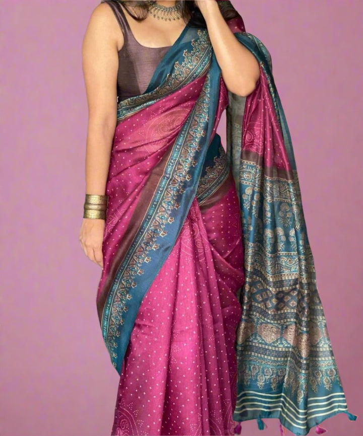 La Vie En Rose Fancy Silk Linen Saree